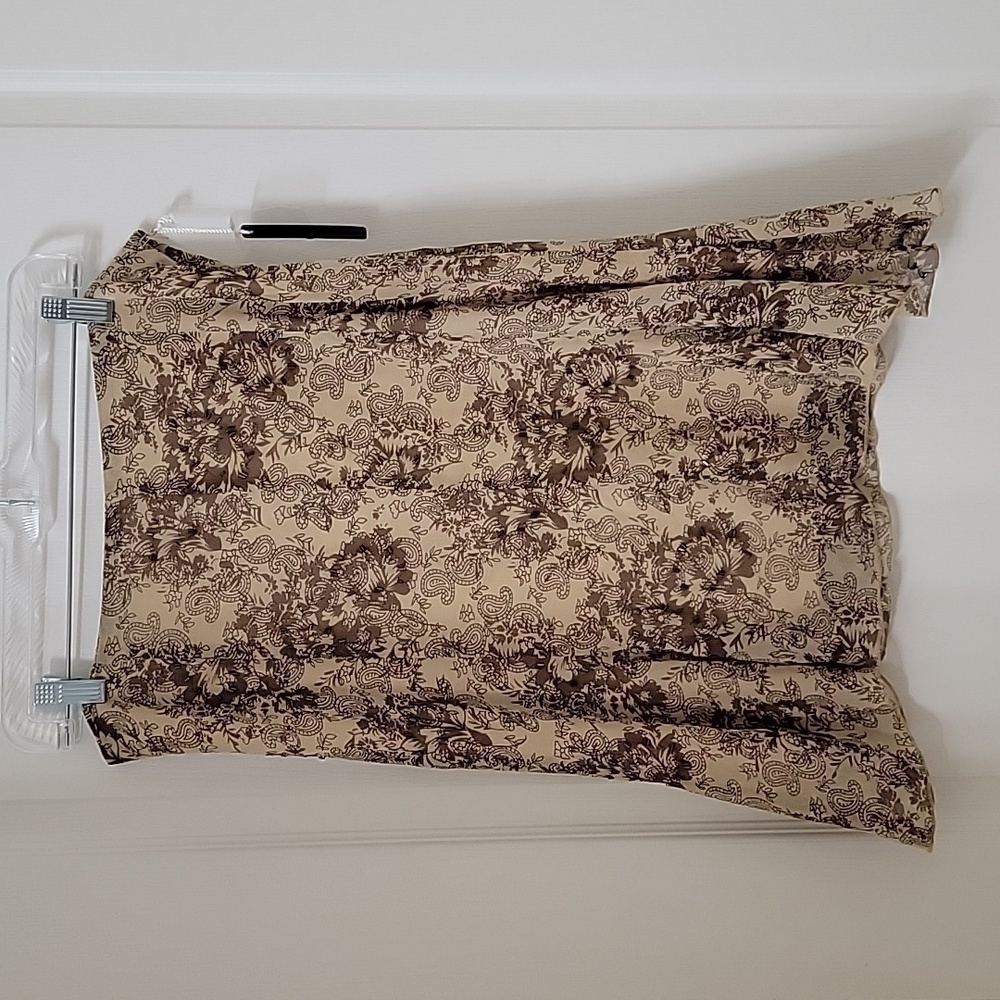 mac & jac 100% Silk, Size 8 Flared Beaded Skirt, NEW with Tags.  Brown / Tan